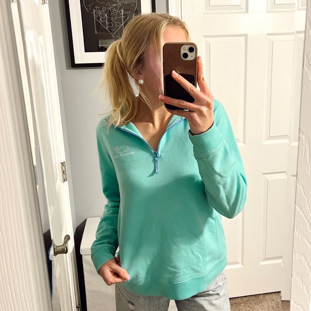 Vineyard Vines Aqua / Teal Quarterzip
